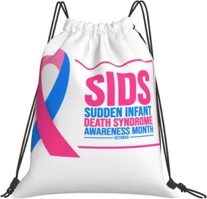 October Is Sids Awareness Month Drawstring Backpack Rucksack Sackpack Travel Bags String Yoga Bags For Women Men 16 * 24 Inches