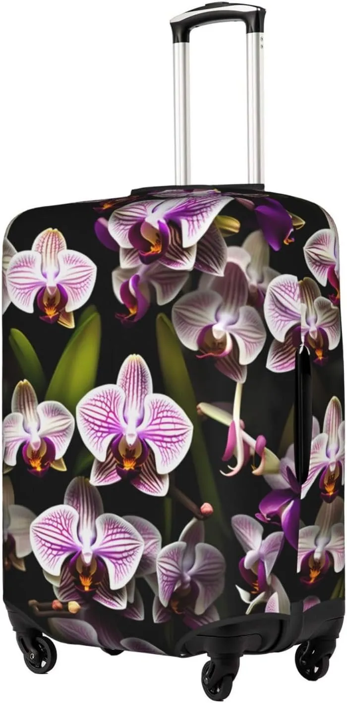 Orchids Travel Luggage Cover Suitcase Protector Fits 18-22 Inch Luggage,Anti Scratch Dirt Covers