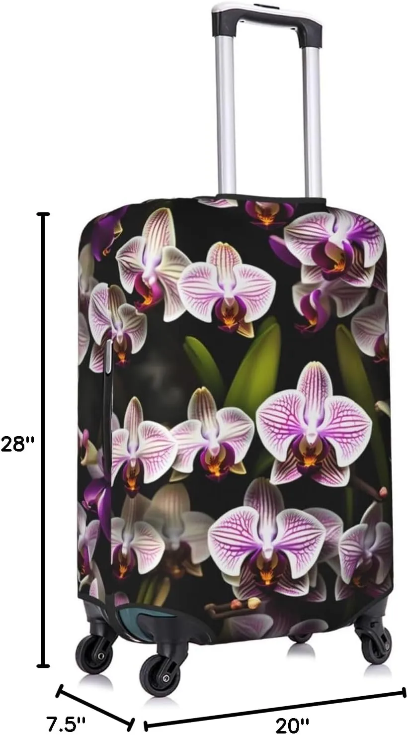 Orchids Travel Luggage Cover Suitcase Protector Fits 18-22 Inch Luggage,Anti Scratch Dirt Covers