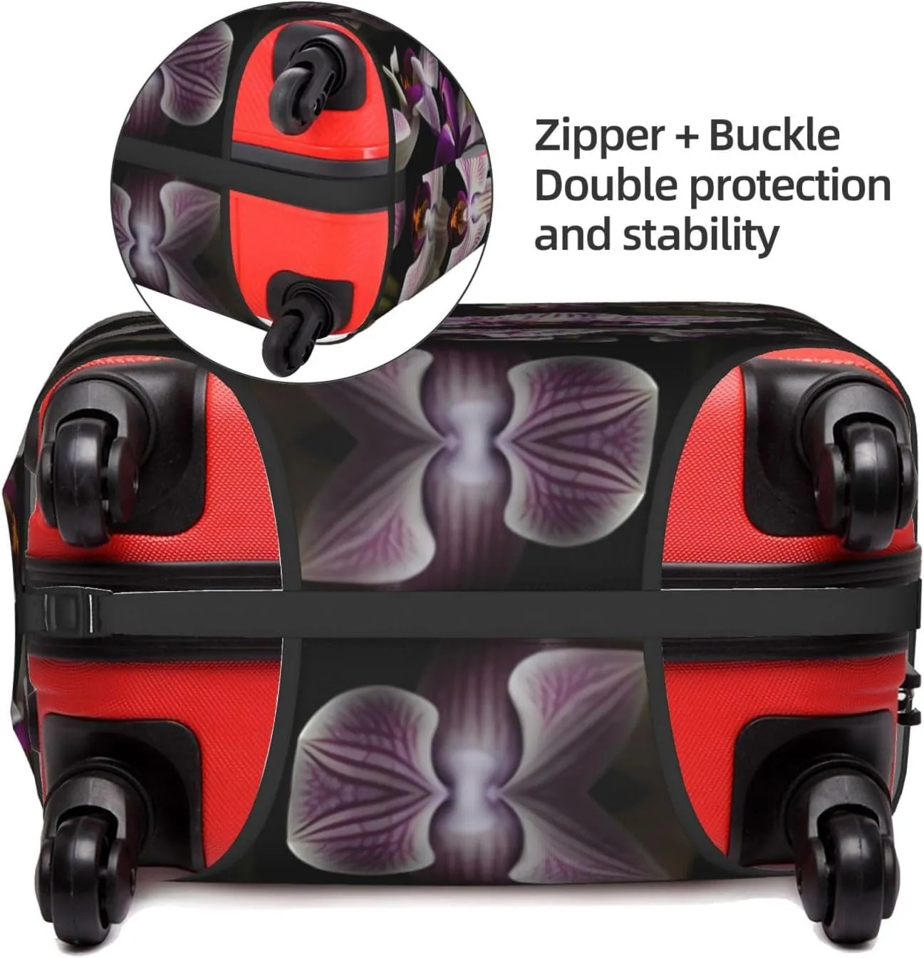 Orchids Travel Luggage Cover Suitcase Protector Fits 18-22 Inch Luggage,Anti Scratch Dirt Covers