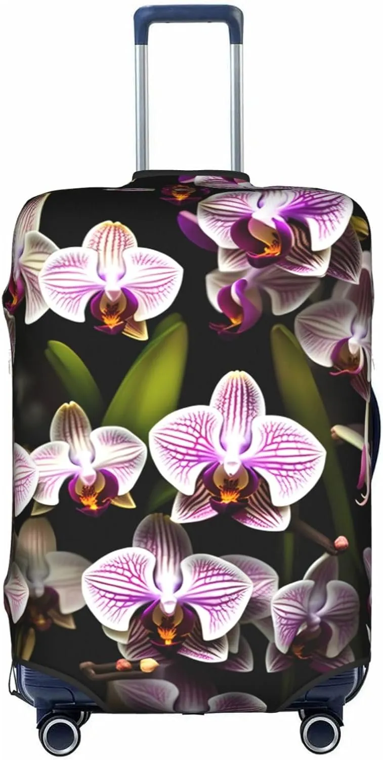 Orchids Travel Luggage Cover Suitcase Protector Fits 18-22 Inch Luggage,Anti Scratch Dirt Covers