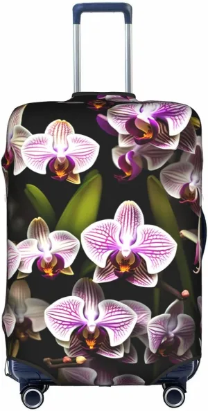 Orchids Travel Luggage Cover Suitcase Protector Fits 18-22 Inch Luggage,Anti Scratch Dirt Covers