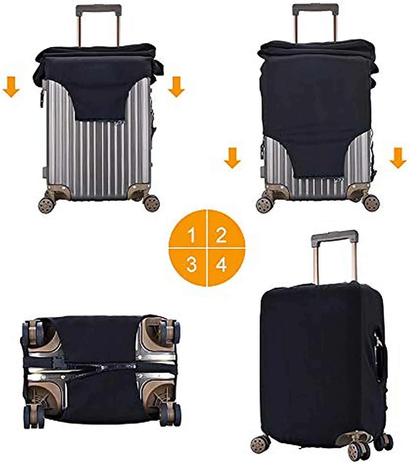 Orchids Travel Luggage Cover Suitcase Protector Fits 18-22 Inch Luggage,Anti Scratch Dirt Covers