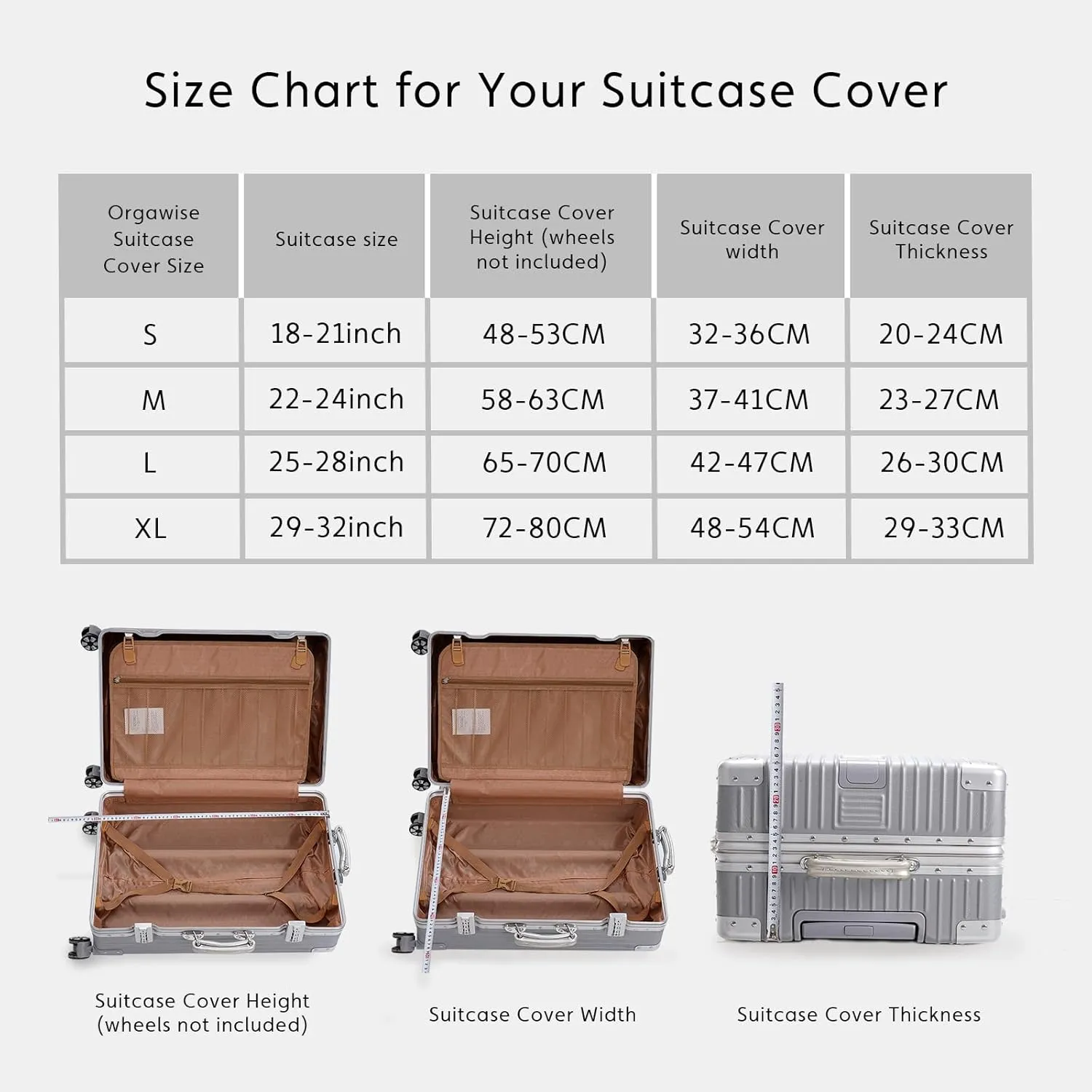 OrgaWise Luggage Covers for Suitcase - Fashionable Protector, Elastic Washable & Stretchable Suitcase covers for luggage, Anti-scratch - Fits 18-32 Inch Luggage（World S）