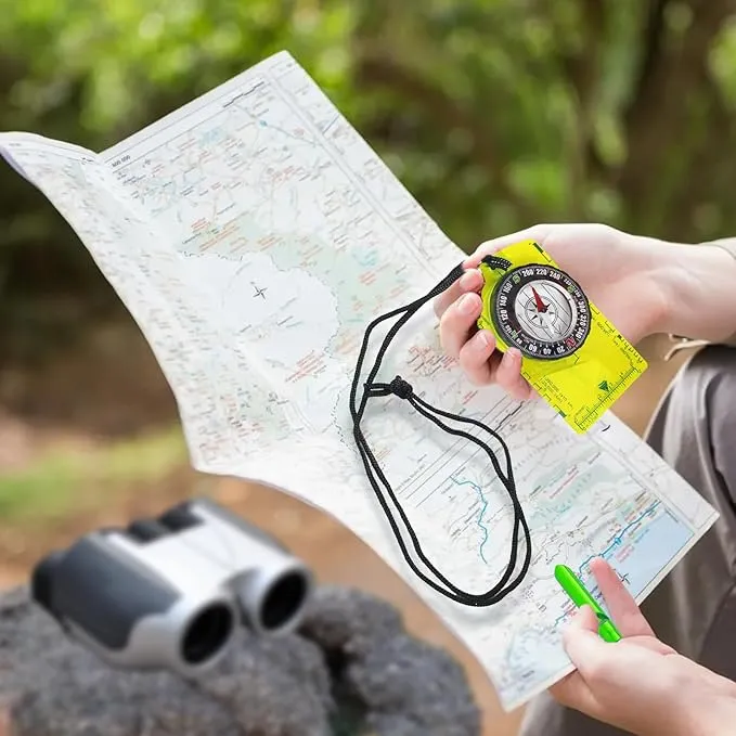 Orienteering Compass Hiking Survival, Versatile Orienteering Compass, Advanced Navigation for Hiking, Backpacking, and Survival – Ideal for Kids and Scouts, Best Map Reading and Camping Gift(Green)