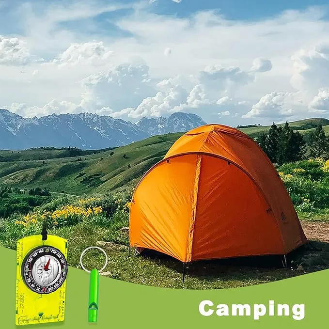 Orienteering Compass Hiking Survival, Versatile Orienteering Compass, Advanced Navigation for Hiking, Backpacking, and Survival – Ideal for Kids and Scouts, Best Map Reading and Camping Gift(Green)