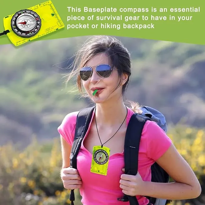 Orienteering Compass Hiking Survival, Versatile Orienteering Compass, Advanced Navigation for Hiking, Backpacking, and Survival – Ideal for Kids and Scouts, Best Map Reading and Camping Gift(Green)