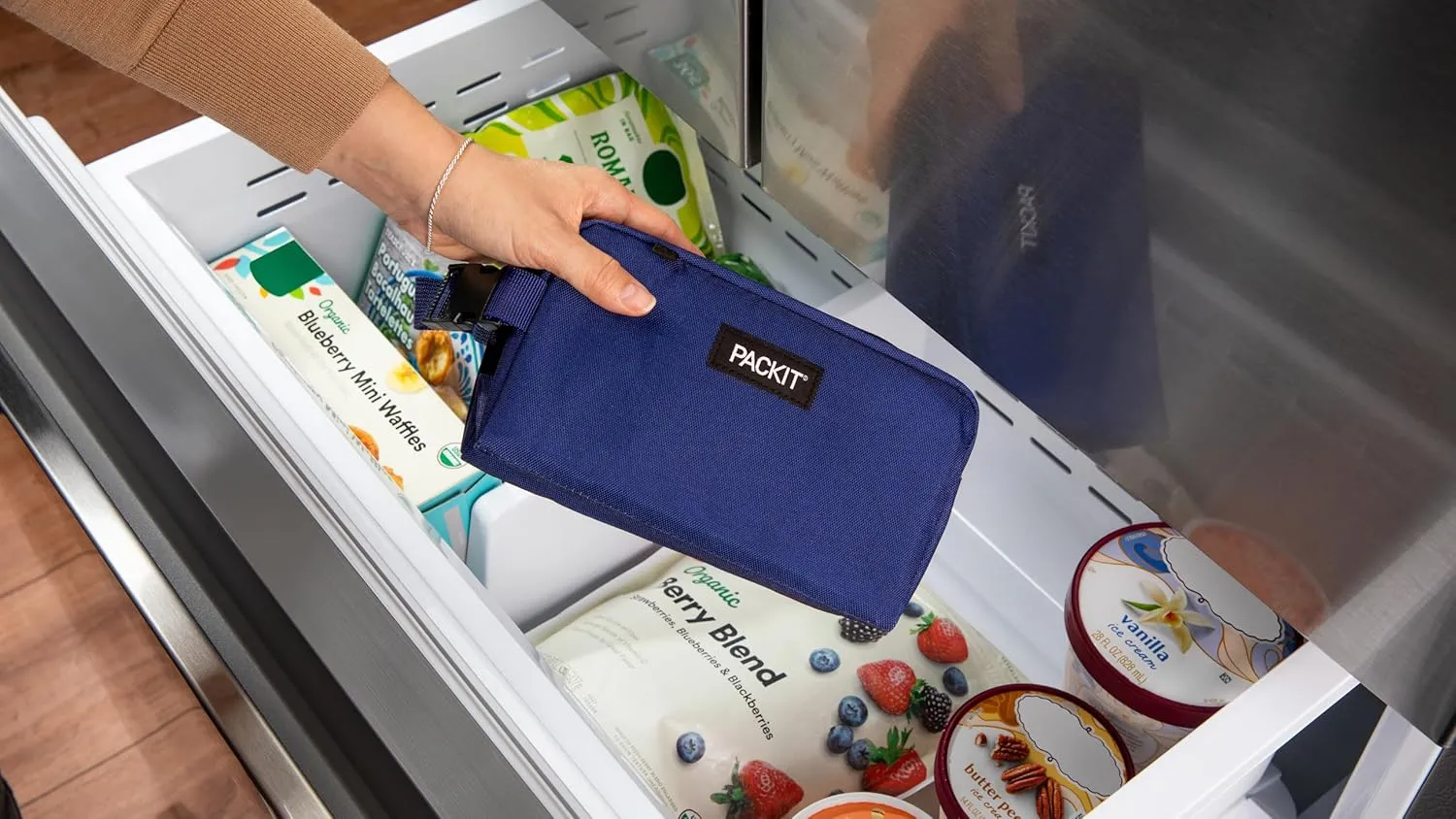 PackIt Freezable Snack Bag, Built with EcoFreeze Technology, Foldable, Reusable, Zip Closure Locks in Cool Dry Air, Perfect for Babies, Kids, Adults of all Ages, and Fresh Snacks On the Go