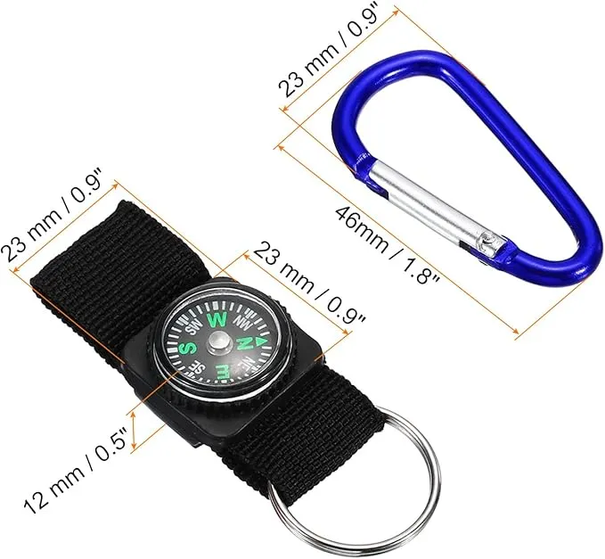 PATIKIL Compass Keychain Belt Clip, Party Favors for Camping Outdoors