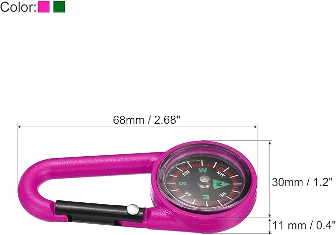 PATIKIL Keychain Compass, Pocket Camping Compass with Buckle for Outdoor Hunting Travelling