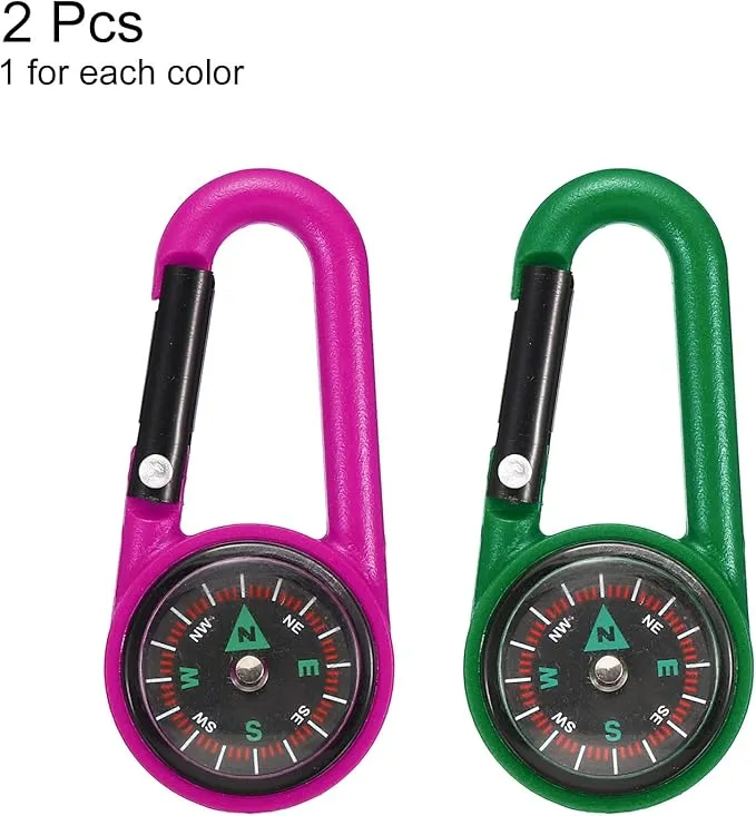 PATIKIL Keychain Compass, Pocket Camping Compass with Buckle for Outdoor Hunting Travelling