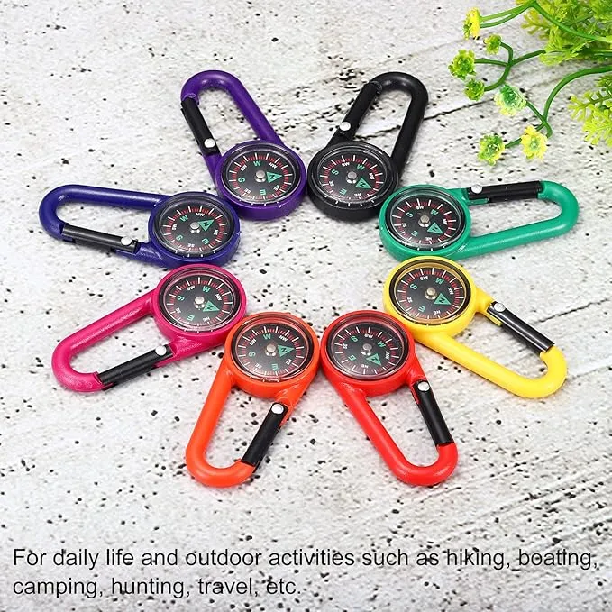 PATIKIL Keychain Compass, Pocket Camping Compass with Buckle for Outdoor Hunting Travelling