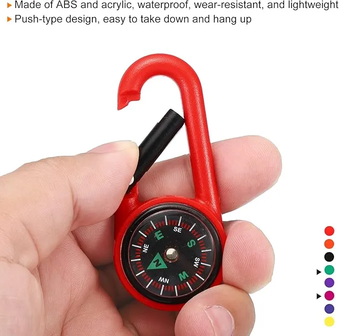 PATIKIL Keychain Compass, Pocket Camping Compass with Buckle for Outdoor Hunting Travelling