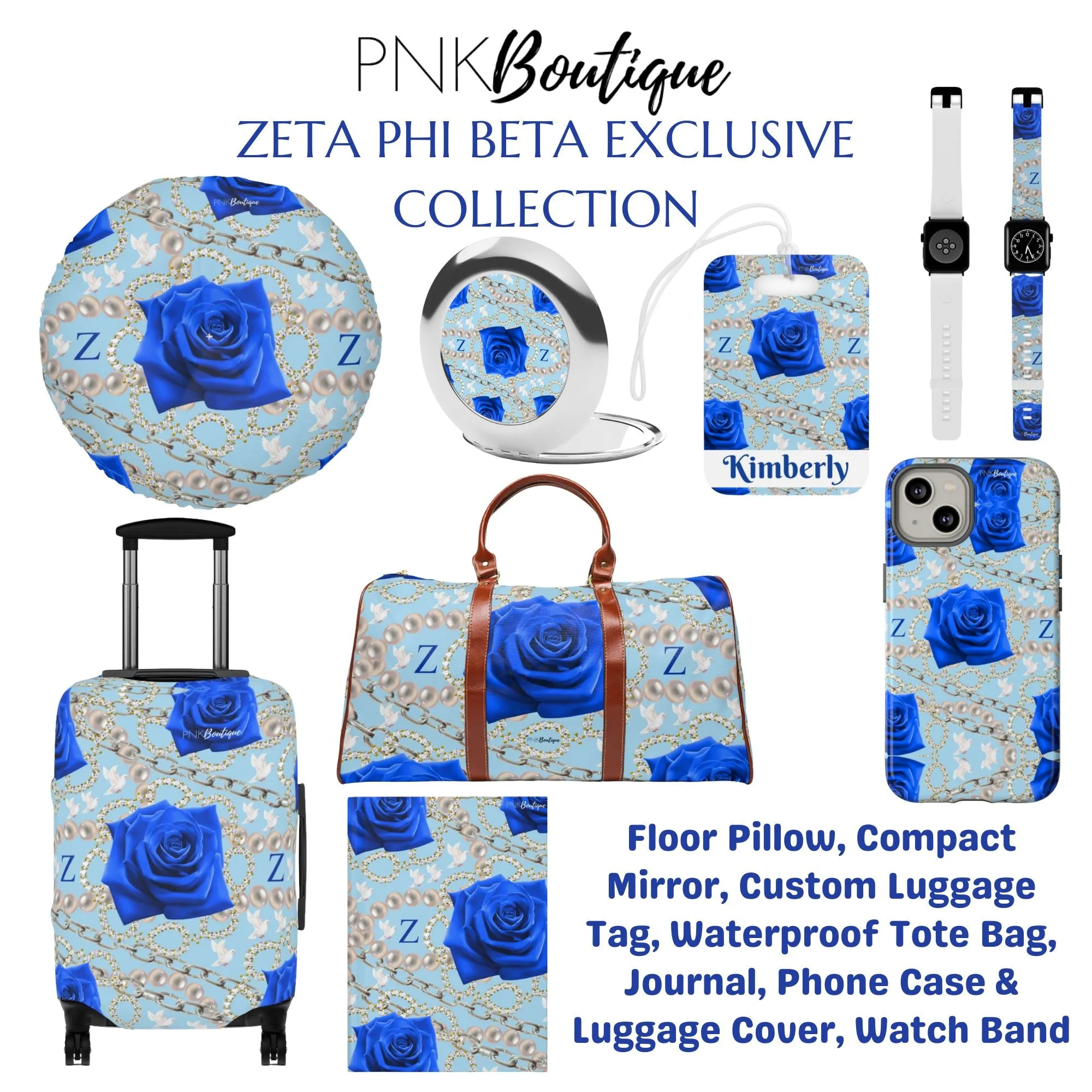 Pearls and Dove Custom Luggage Cover