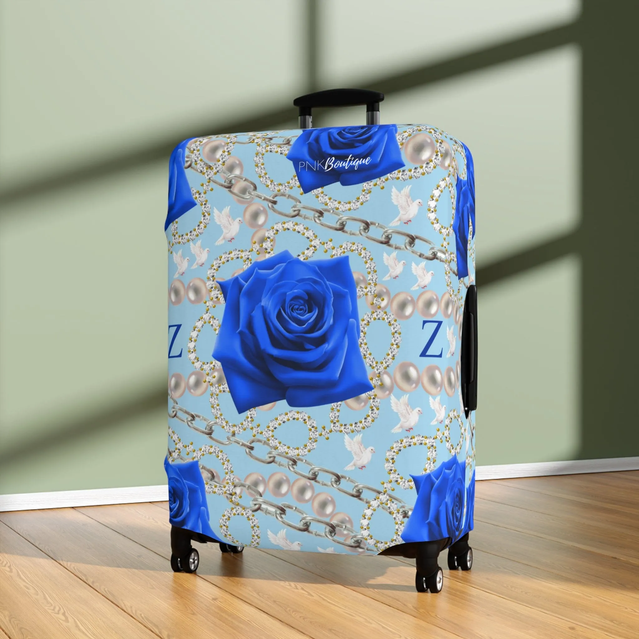 Pearls and Dove Custom Luggage Cover