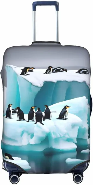 Penguins On The Iceberg Stylish Luggage Protector Cover,Ultimate Protection For Your Travel Suitcase