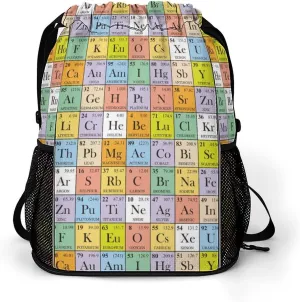 Periodic Table Fashion Drawstring Backpack Waterproof Swim Gym Bag for Women Men Hiking