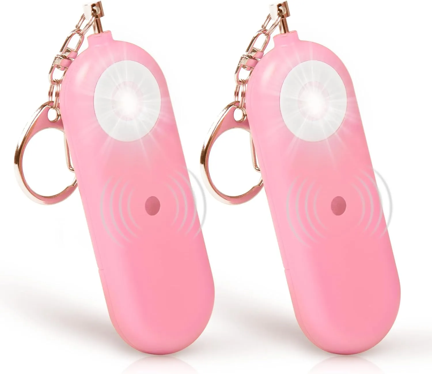 Personal Safety Alarm for Women - 2 Pack 130dB Self Defense Keychains Siren Whistle, Replaceable Battery with LED Strobe Light - Emergency Security Safe Protection Devices for Kids Elderly