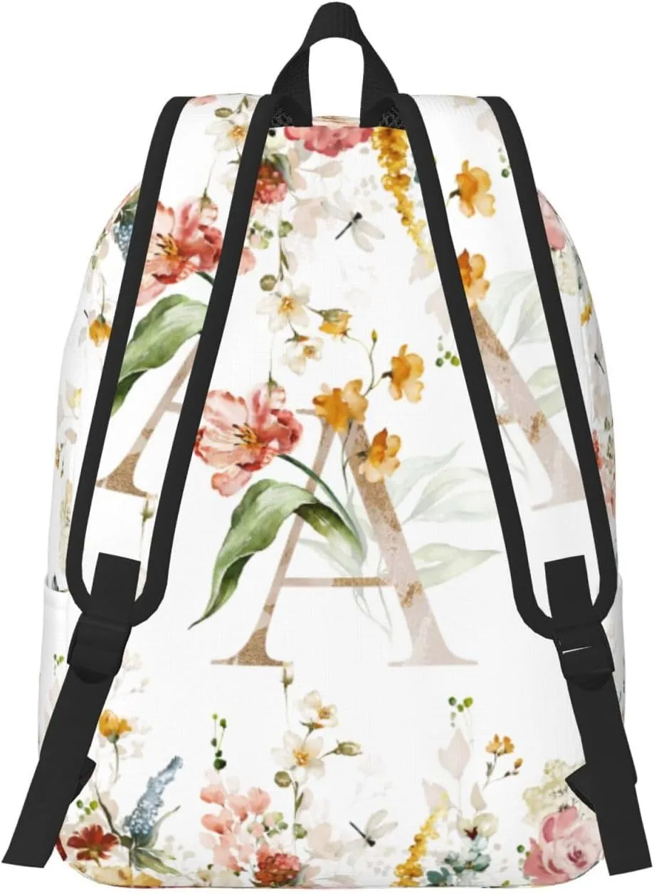 Personalized Backpack for Girls Boys, Custom Backpacks with Name, Customized Flowers School Bookbags for Kids, Personalized Casual Bookbags for Back to School Travel Picnic 15"