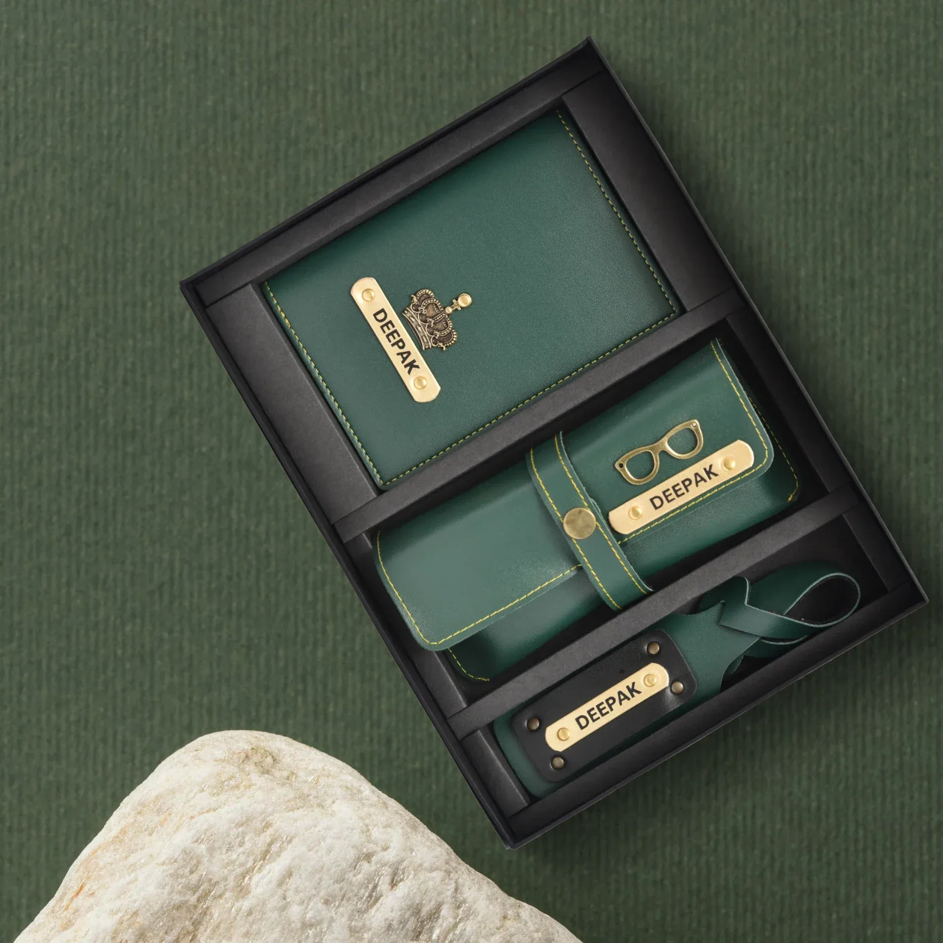 Personalized Frequent Traveller Combo (3 pcs) - Olive Green