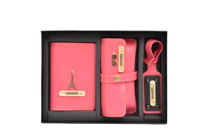 Personalized Frequent Traveller Combo (3 pcs) - Pink