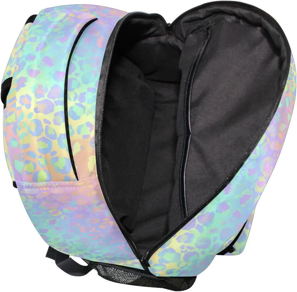 Pfrewn Custom Backpacks Personalized Pastel Leopard Marble Bookbag with Name Boys Girls School Backpack 16"