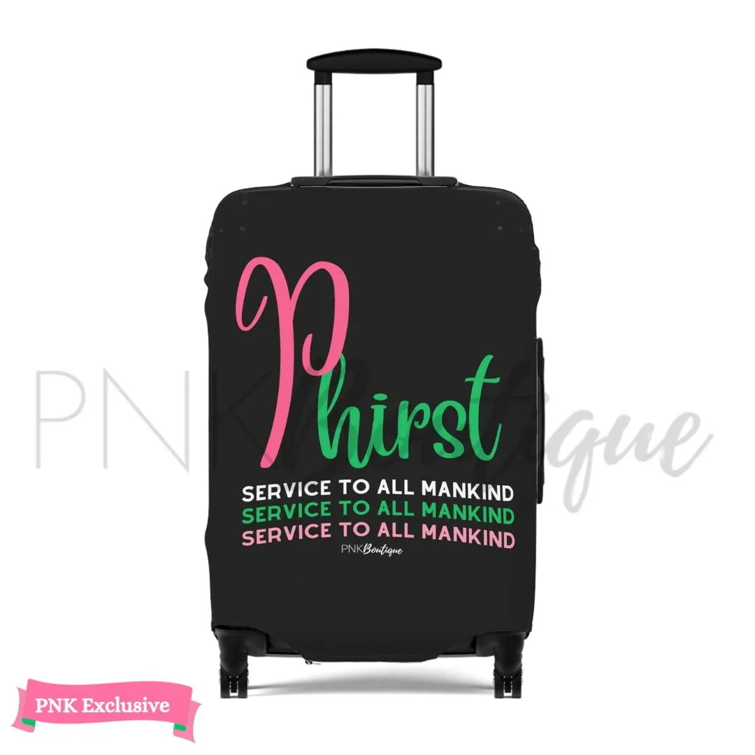 Phirst Pink and Green Luggage Cover