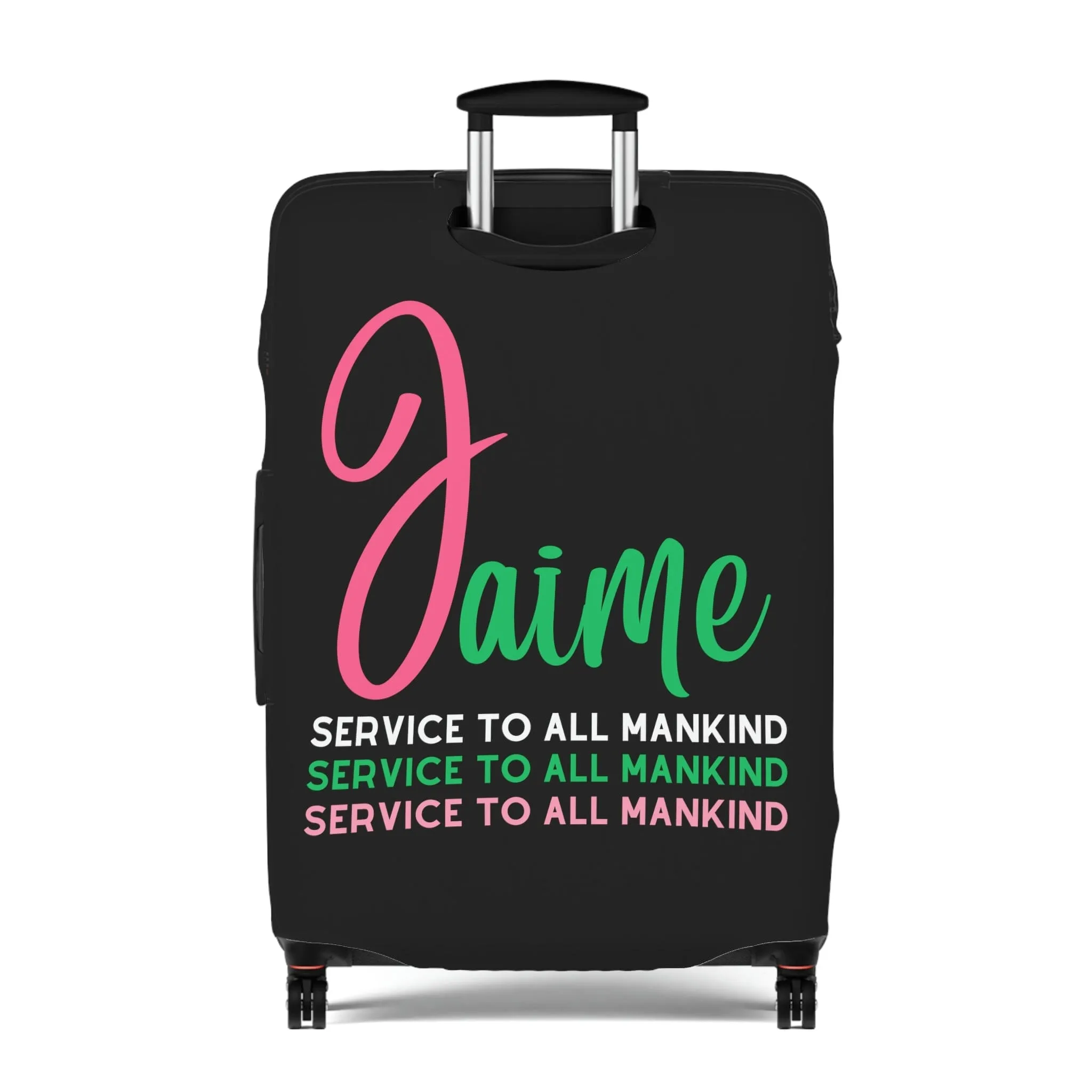 Phirst Pink and Green Luggage Cover
