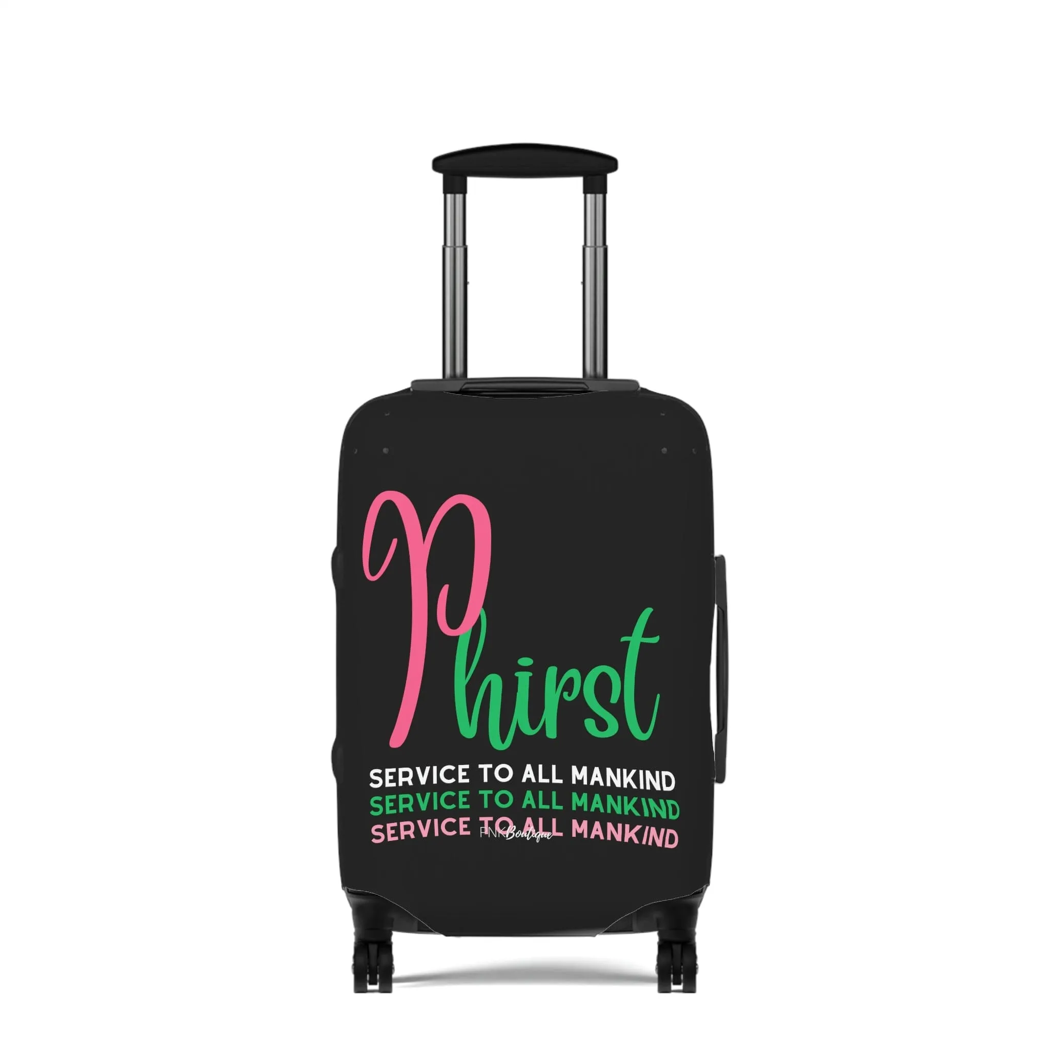 Phirst Pink and Green Luggage Cover