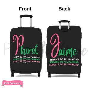 Phirst Pink and Green Luggage Cover