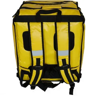 PK-GV: Extendable Food Delivery Rucksacks, Flexible Pizza Takeaway Bags, Delivery Backpacks with Cup Holders,Yellow