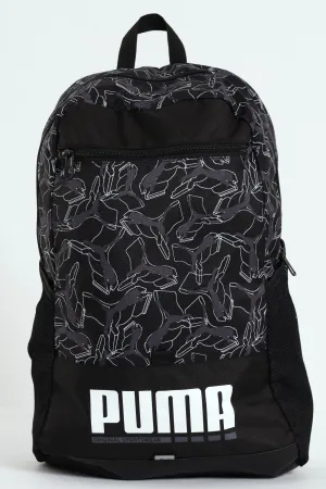 Plus Print Backpack - Black