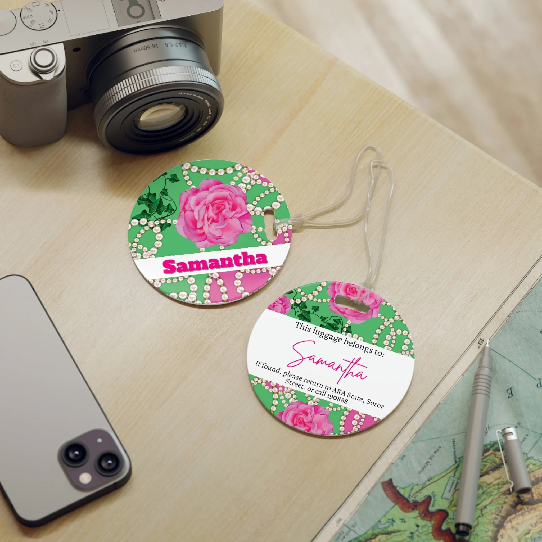 PNK Signature Pink & Green Luggage Tag
