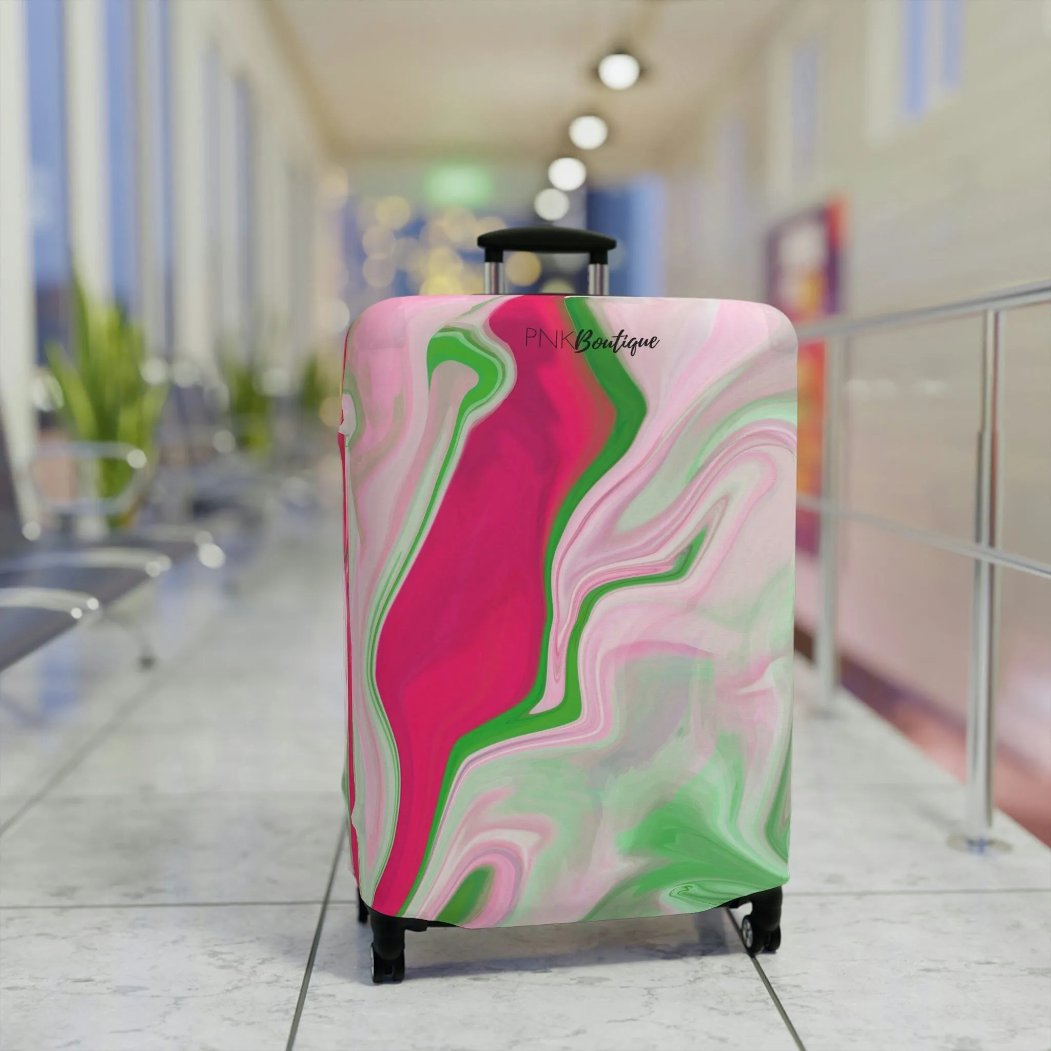 PNK Watercolor Pink & Green Luggage Cover