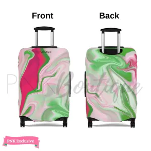 PNK Watercolor Pink & Green Luggage Cover