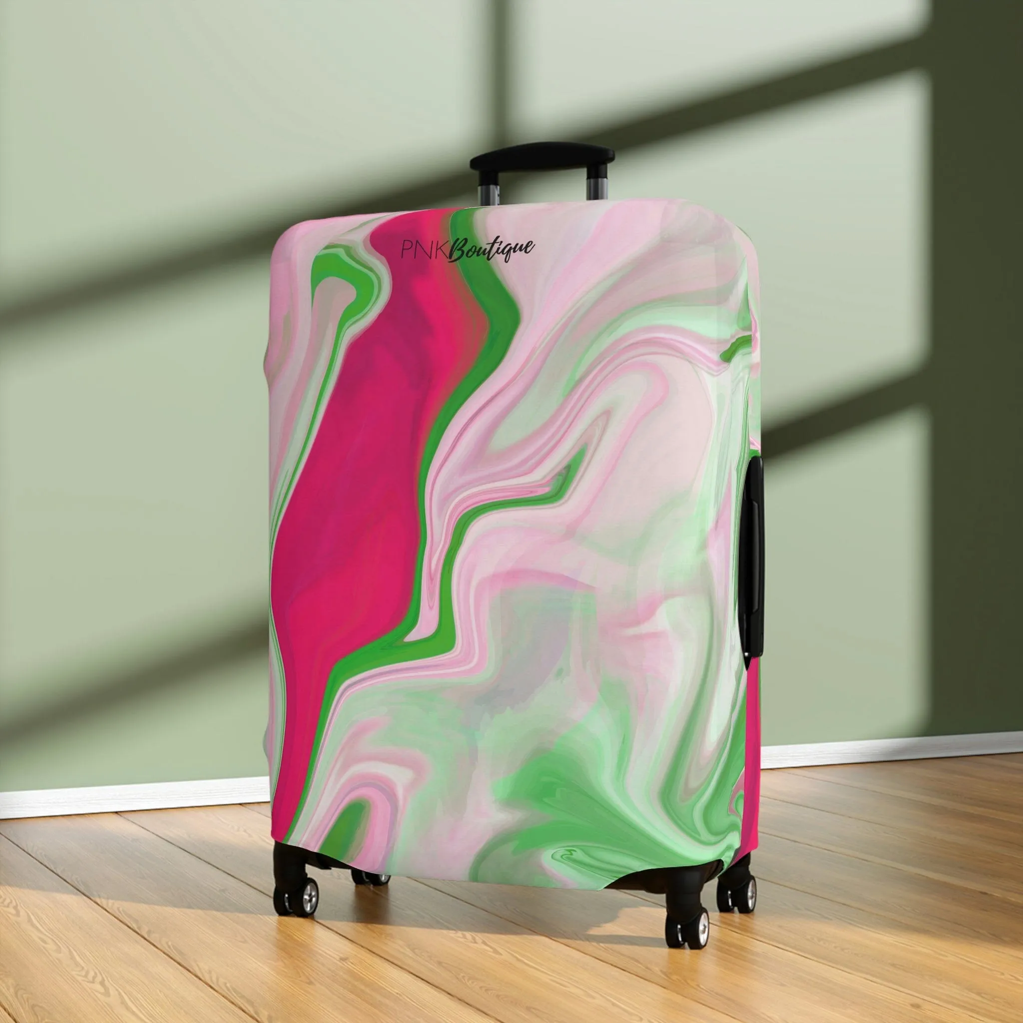 PNK Watercolor Pink & Green Luggage Cover