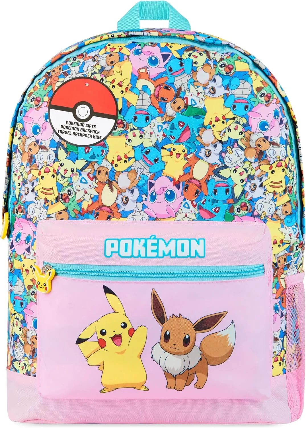 Pokemon Backpacks for Girls and Boys Teenagers Kids Rucksack Pikachu Primary School Bags for Girls and Boys (Pink)