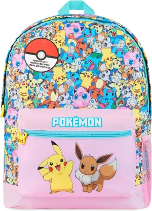 Pokemon Backpacks for Girls and Boys Teenagers Kids Rucksack Pikachu Primary School Bags for Girls and Boys (Pink)