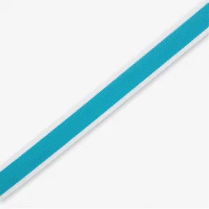 Polyester Tape Stripe Turq/White 30mm
