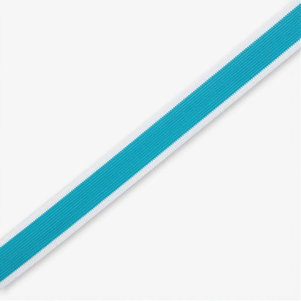 Polyester Tape Stripe Turq/White 30mm