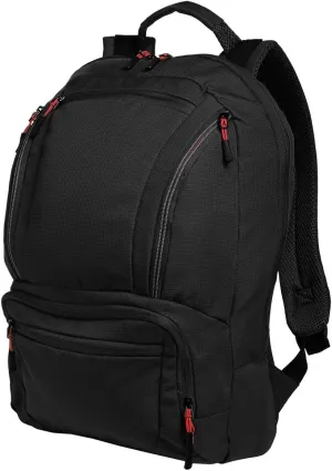 Port Authority Cyber Backpack. BG200, Black/ Red, OSFA