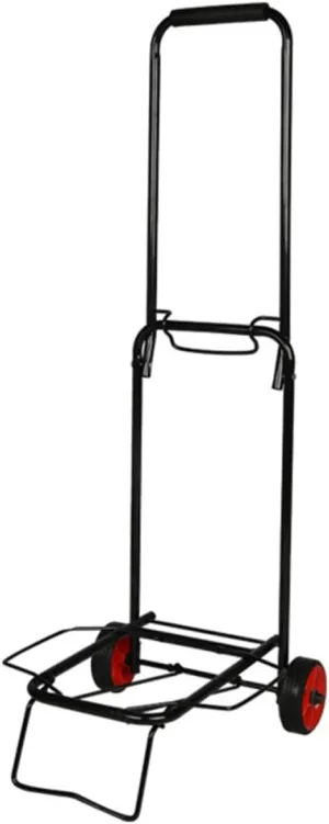 Portable Foldable Shopping Cart with Two Wheeled Design Lightweight Utility Luggage Trolley for Seniors Grocery Shopping and Travel Capacity Black