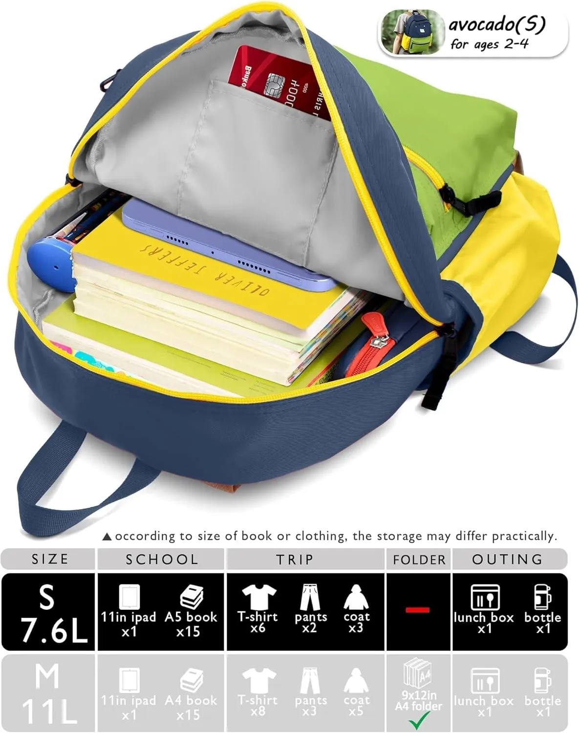 Preschool Backpack For Boys Girls, Mini Backpack For School & Travel, Child Backpacks, Kindergarten Elementary Toddler bag, 11" H, For Kids 2-4, Small
