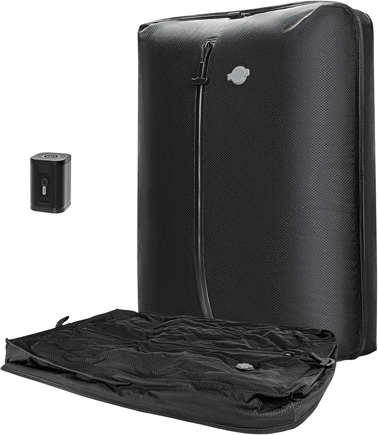 Professional Vacuum Storage Bag for Travel,Reusable Vacuum Compression Space Saving Bag with Wireless Vacuum pump,IP67 vacuum backpack travel for Clothes,Suitcase,Backpack&Carry(1pc pump)