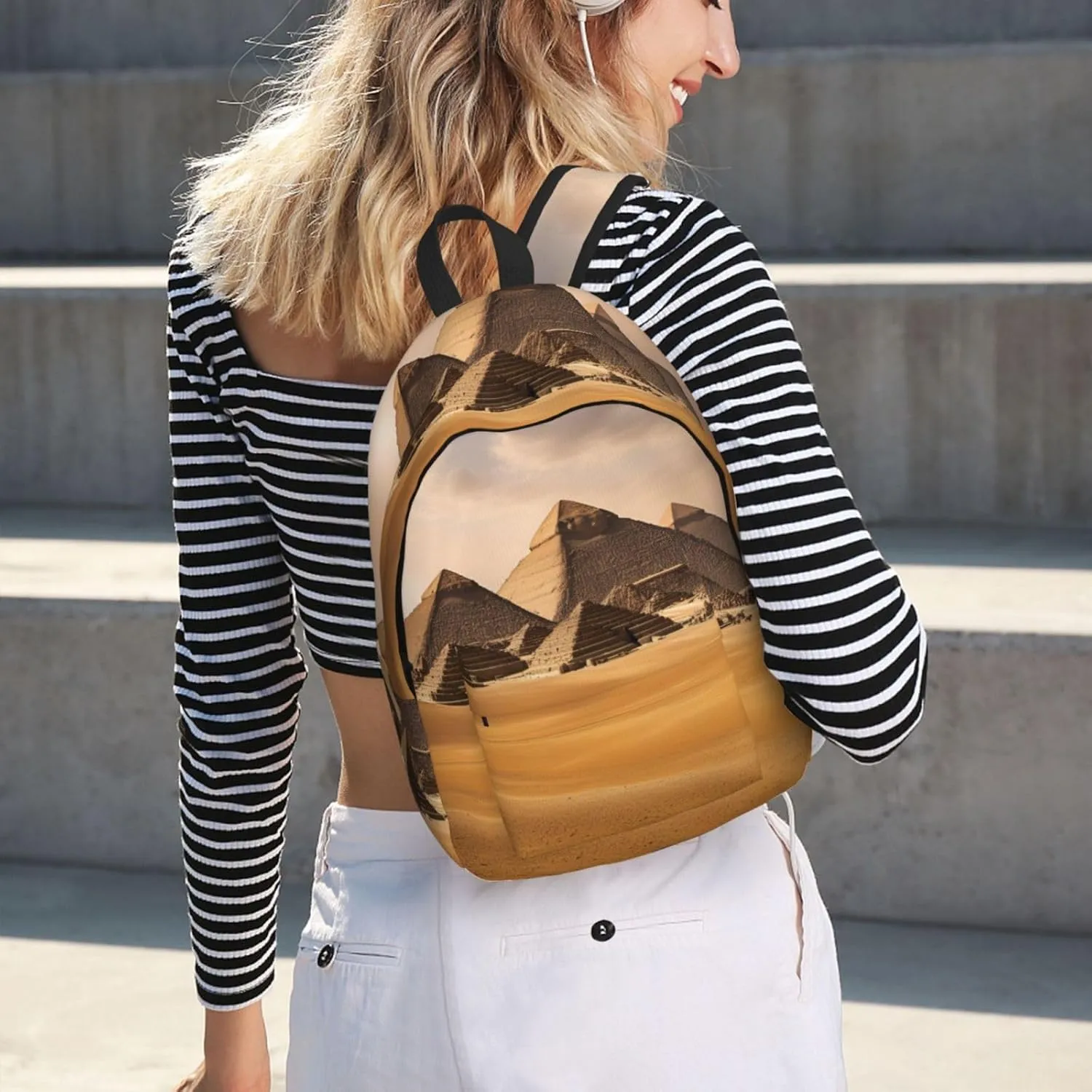Pyramids of Egypt print Hiking Backpack Casual Daypack Outdoor Travel Backpacks Bookbag for Men Women Adult