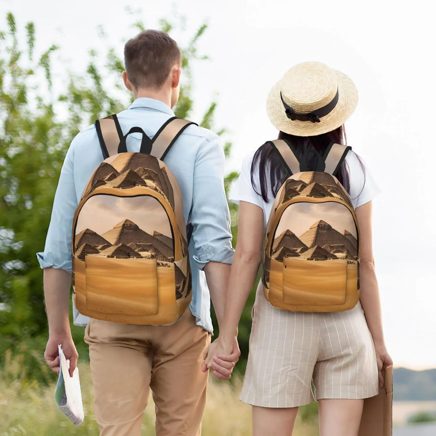 Pyramids of Egypt print Hiking Backpack Casual Daypack Outdoor Travel Backpacks Bookbag for Men Women Adult