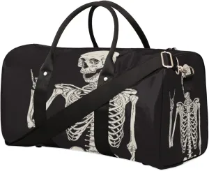 Rock Skull Travel Duffle Bag for Women Man, Lightweight Waterproof Foldable Overnight Bag, Gym Bag Sports Bag, Carry on Shoulder Tote Bags for Dance Hospital Training Swim Yoga