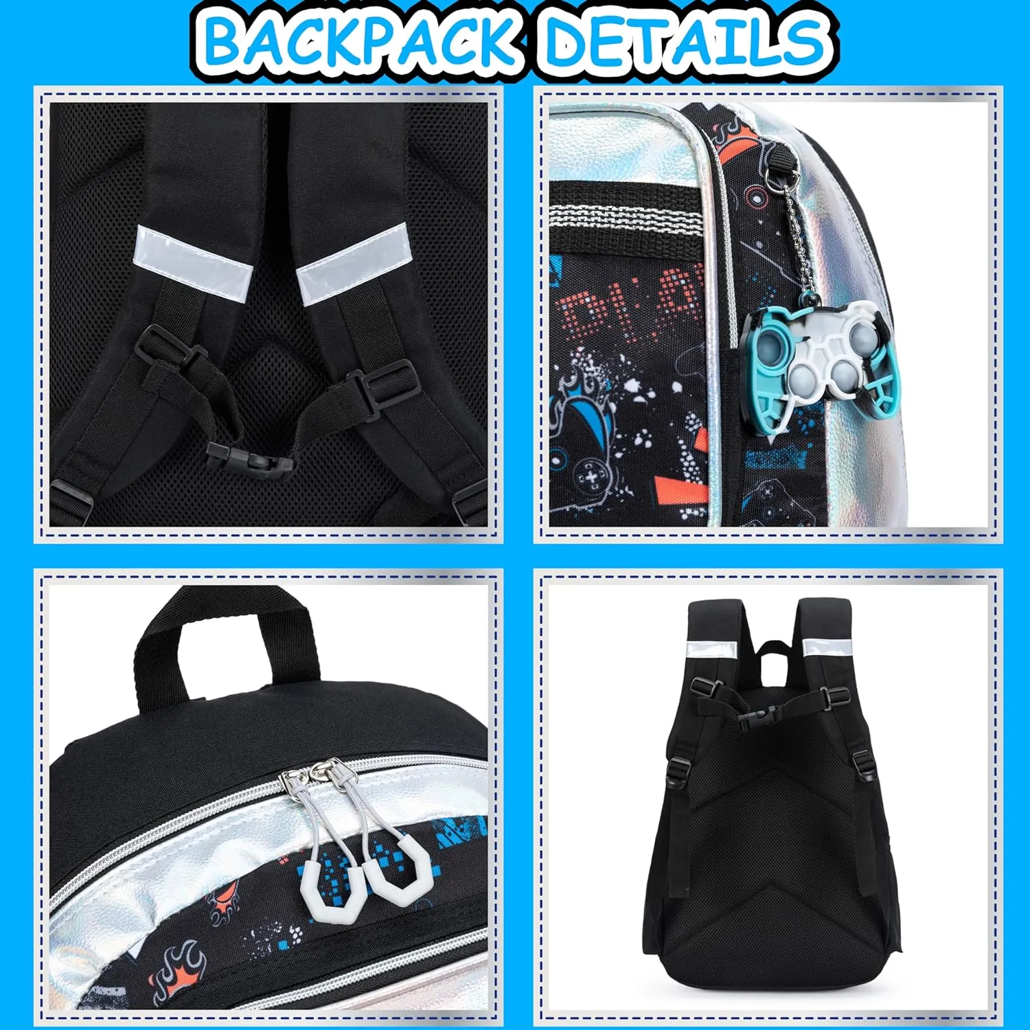 Rolling Backpack for Boys 6-8 with Wheels Kids Backpack Boys with Lunch Bag Pencil Case Backpack for School Elementary Kindergarten Large Capacity School Bag