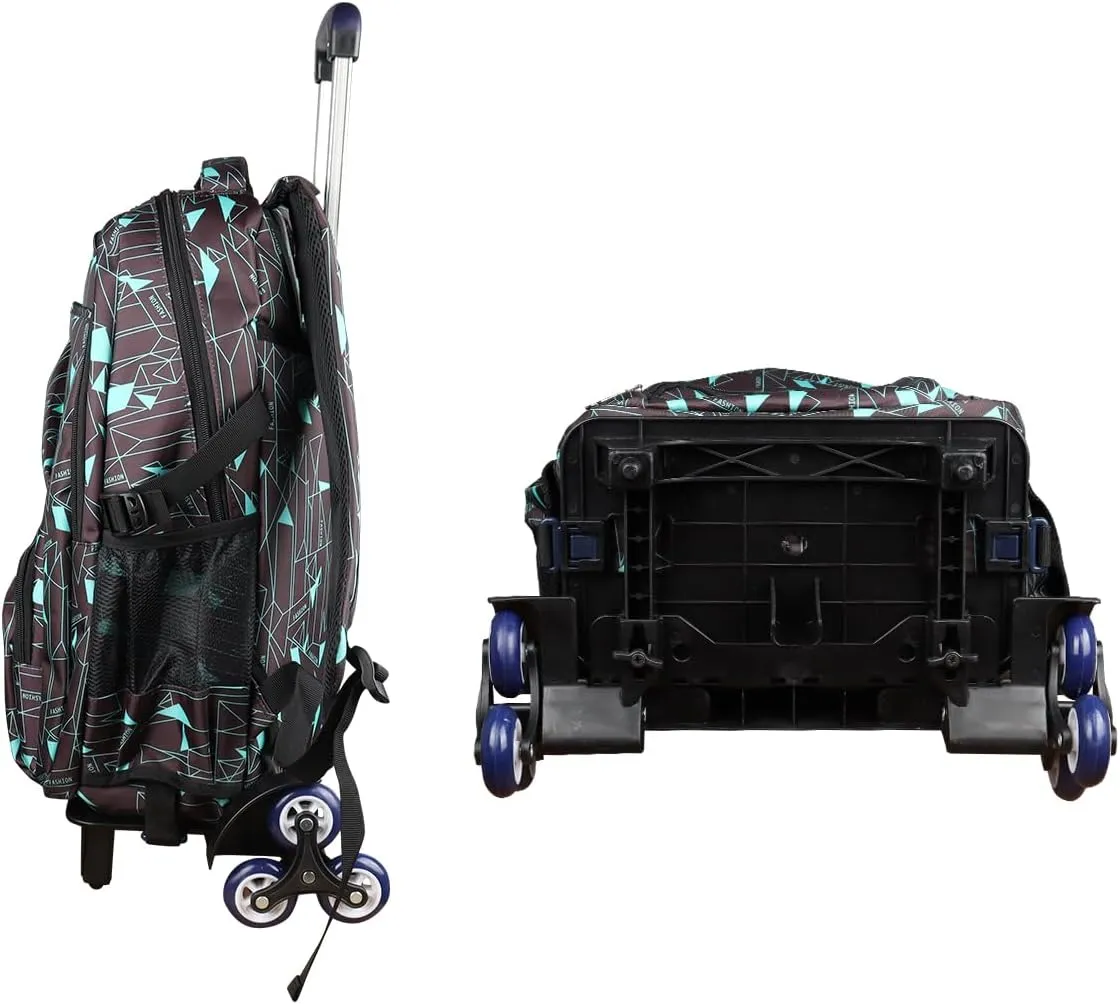 Rolling Backpack On Wheels High-Capacity School Bag Backpacks for Students Climbing Stairs Six Wheels