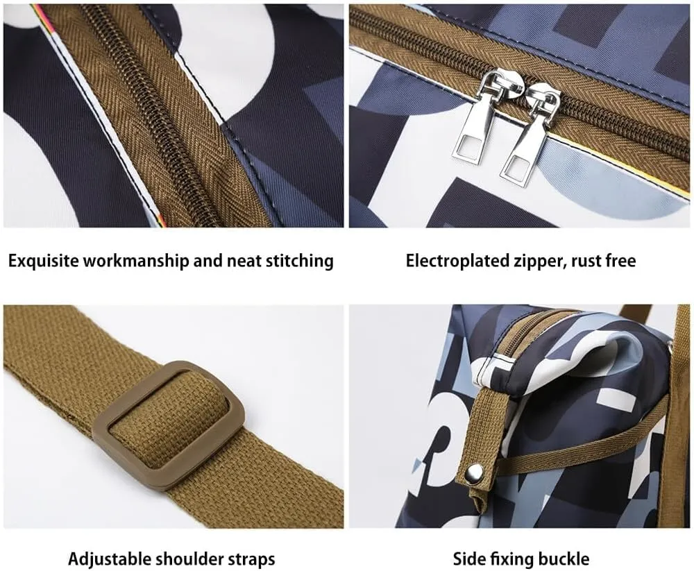 Rolling Duffle Bag with Wheels - Foldable, Expandable Carry On Bag with Detachable Casters - Dry/Wet Separation - Brown